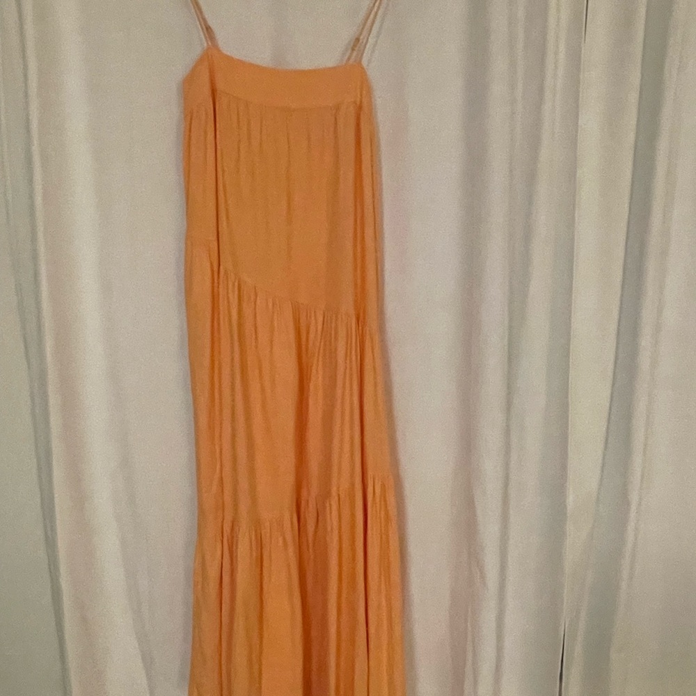 Abercrombie Asymmetrical Tiered Maxi Dress in orange